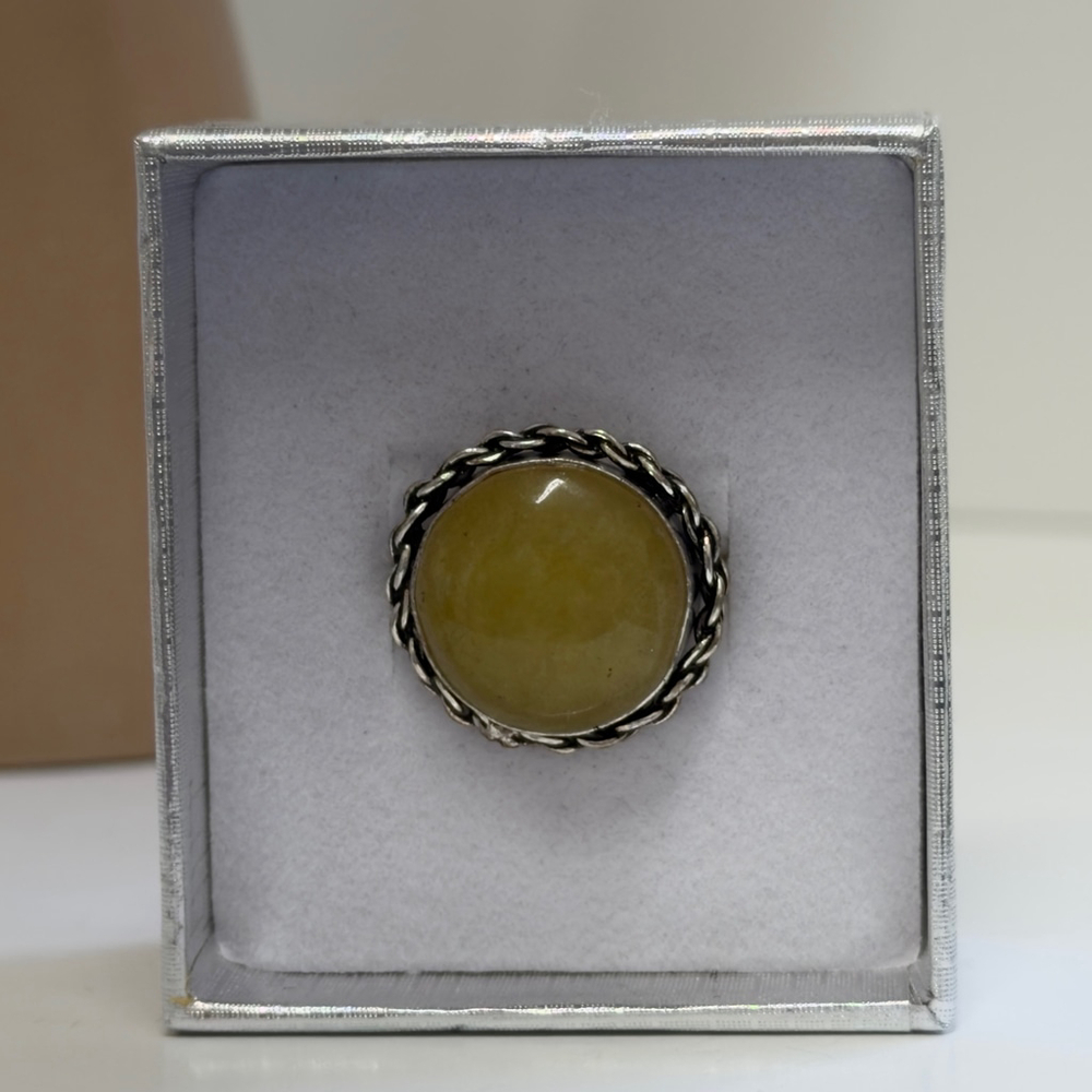 Hand crafted aventuraventuri Gemstone Round Ring Silver Plated 925 Size 7.75 New - Picture 6 of 8
